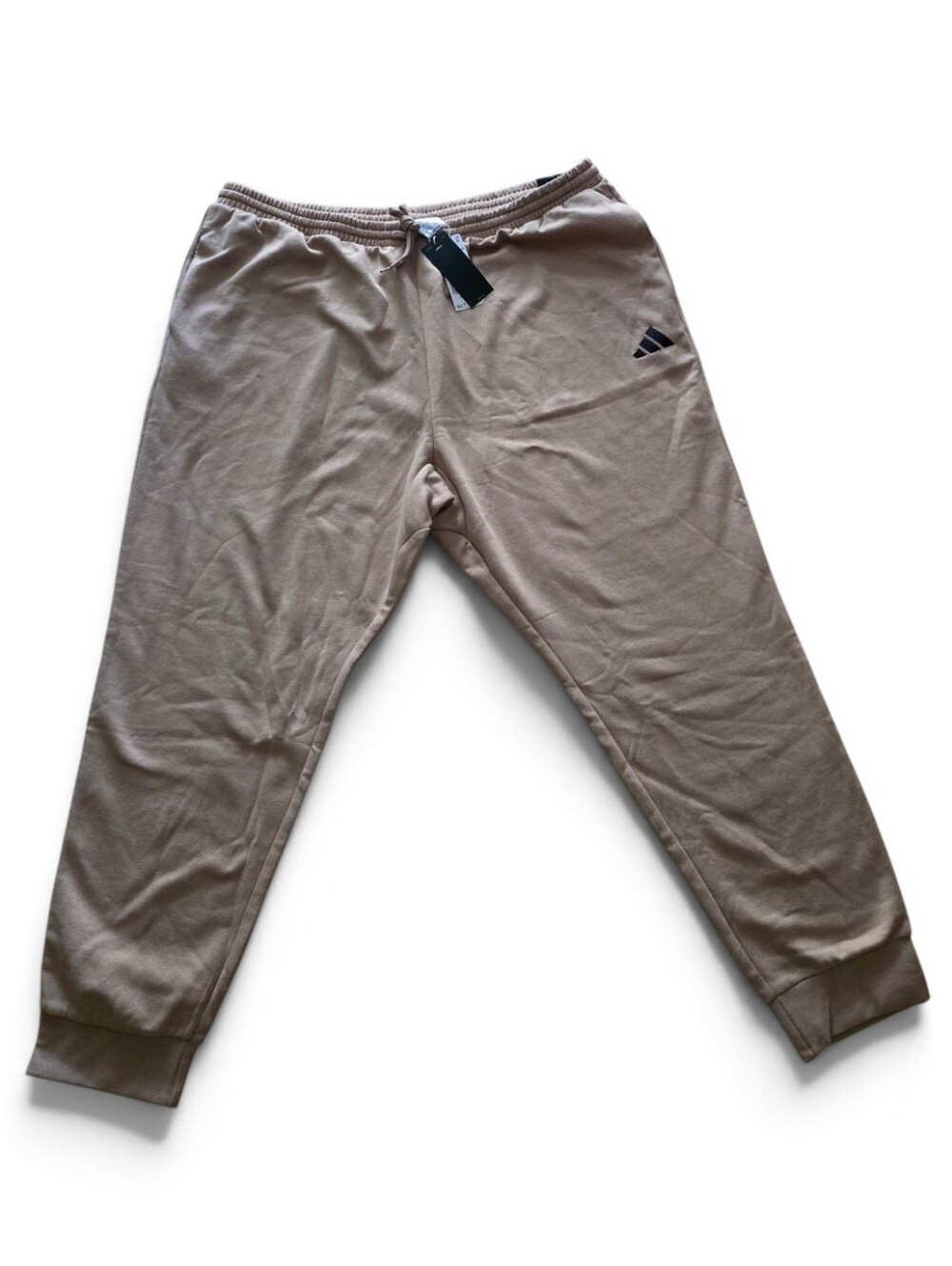 Adidas 3XLT Regular Fit Tan Tapered Leg Sweatpants With Black Logo